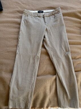 Banana Republic Checked Skinny Pants - Cream & Black